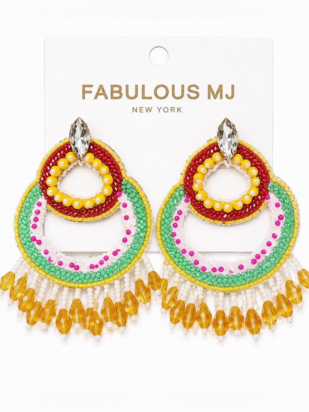 Seed Beaded Festive Drop Earrings
